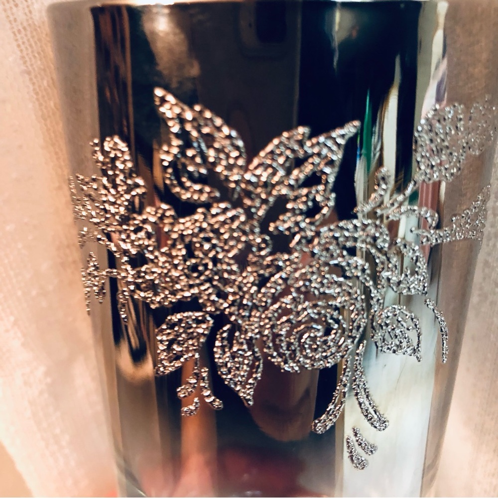 1970s Vitreon Queen’s Lustreware 6 Silver Platinum Mirror OmbreHighball Glasses - Picture 6 of 11